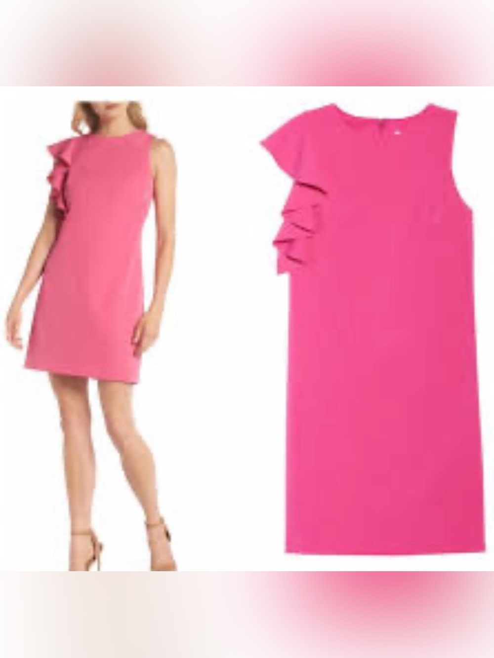 Julia Jordan Hot Pink Ruffle Detail Elegant Dress, Size 8!•••Neon Color